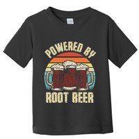 Powered By Root Beer Soda Drink Funny Root Beer Retro Toddler T-Shirt