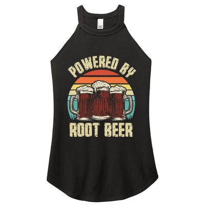 Powered By Root Beer Soda Drink Funny Root Beer Retro Women's Perfect Tri Rocker Tank