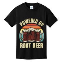 Powered By Root Beer Soda Drink Funny Root Beer Retro Kids T-Shirt