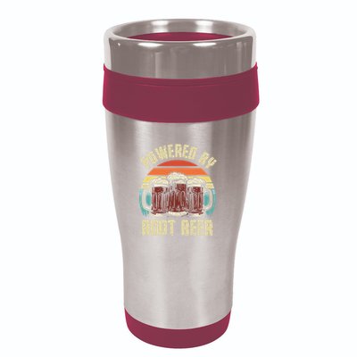 Powered By Root Beer Soda Drink Funny Root Beer Retro 16oz Travel Tumbler