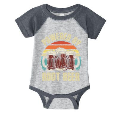 Powered By Root Beer Soda Drink Funny Root Beer Retro Infant Baby Jersey Bodysuit
