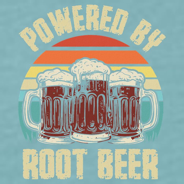 Powered By Root Beer Soda Drink Funny Root Beer Retro Sueded Cloud Jersey T-Shirt