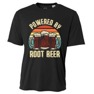 Powered By Root Beer Soda Drink Funny Root Beer Retro Cooling Performance Crew T-Shirt