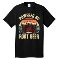 Powered By Root Beer Soda Drink Funny Root Beer Retro Tall T-Shirt