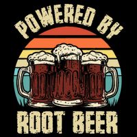 Powered By Root Beer Soda Drink Funny Root Beer Retro Flat Bill Trucker Hat