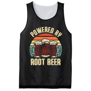 Powered By Root Beer Soda Drink Funny Root Beer Retro Mesh Reversible Basketball Jersey Tank