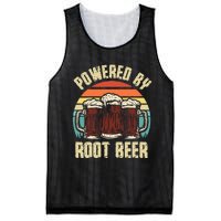 Powered By Root Beer Soda Drink Funny Root Beer Retro Mesh Reversible Basketball Jersey Tank