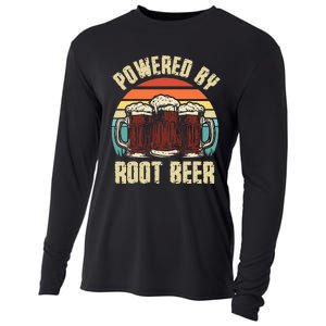 Powered By Root Beer Soda Drink Funny Root Beer Retro Cooling Performance Long Sleeve Crew