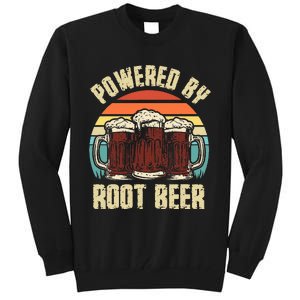 Powered By Root Beer Soda Drink Funny Root Beer Retro Tall Sweatshirt