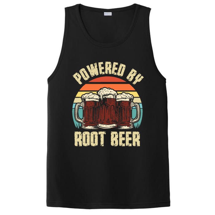 Powered By Root Beer Soda Drink Funny Root Beer Retro PosiCharge Competitor Tank