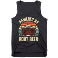 Powered By Root Beer Soda Drink Funny Root Beer Retro Tank Top