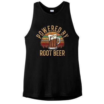 Powered by root beer retro root beer Ladies PosiCharge Tri-Blend Wicking Tank