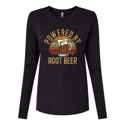 Powered by root beer retro root beer Womens Cotton Relaxed Long Sleeve T-Shirt