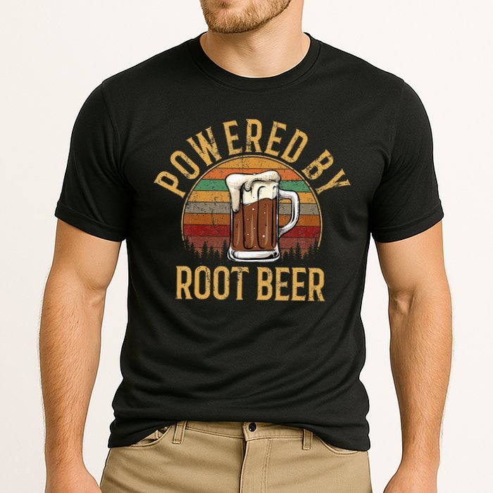 Powered by root beer retro root beer Performance Shirt