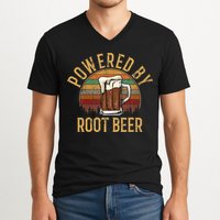 Powered by root beer retro root beer V-Neck T-Shirt