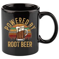 Powered by root beer retro root beer 11oz C Handle Ceramic Mug