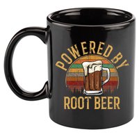 Powered by root beer retro root beer 11oz C Handle Ceramic Mug