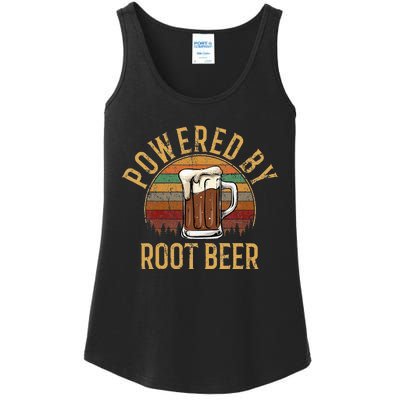 Powered by root beer retro root beer Ladies Essential Tank