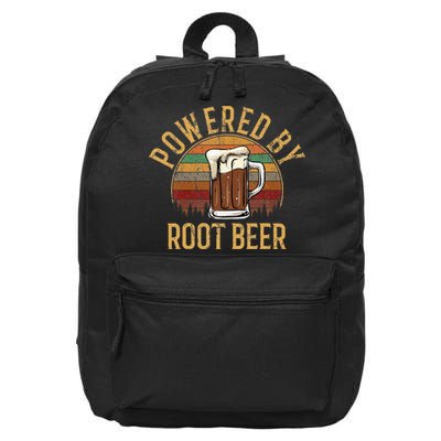 Powered by root beer retro root beer 16 in Basic Backpack