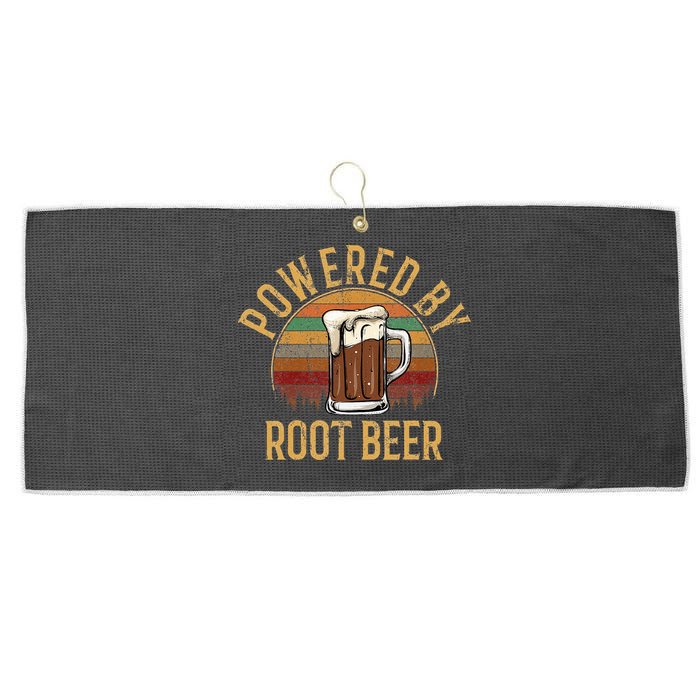 Powered by root beer retro root beer Large Microfiber Waffle Golf Towel