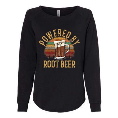 Powered by root beer retro root beer Womens California Wash Sweatshirt