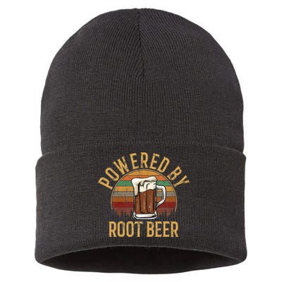 Powered by root beer retro root beer Sustainable Knit Beanie