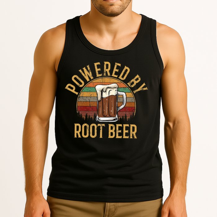 Powered by root beer retro root beer Tank Top