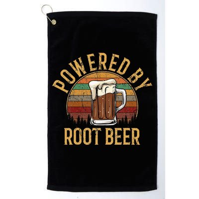 Powered by root beer retro root beer Golf Towel