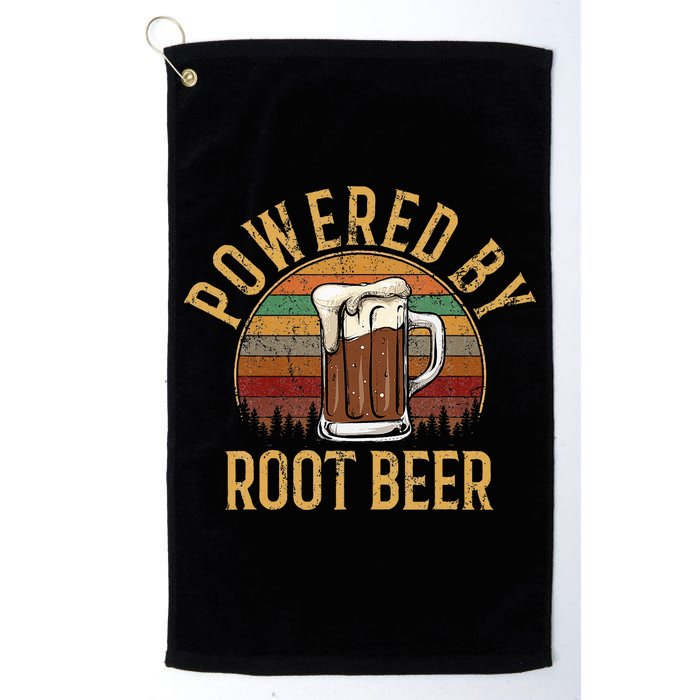 Powered by root beer retro root beer Golf Towel