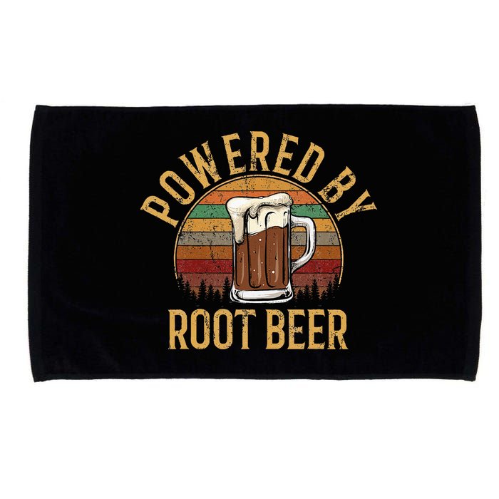 Powered by root beer retro root beer Microfiber Hand Towel