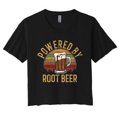 Powered by root beer retro root beer Women's Crop Top Tee