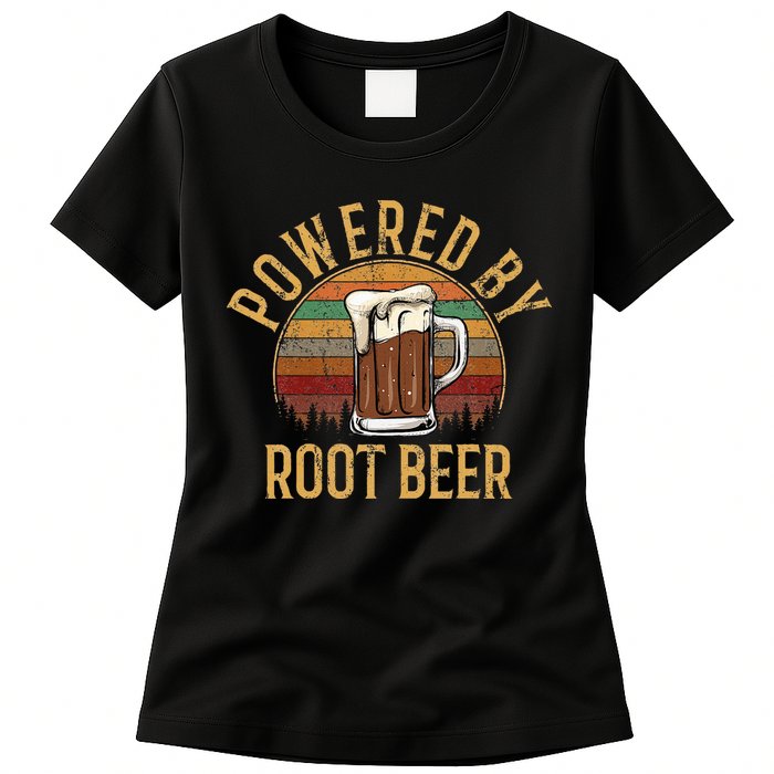 Powered by root beer retro root beer Womens T-Shirt