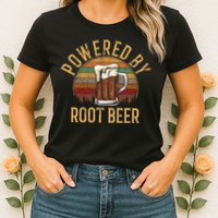 Powered by root beer retro root beer Womens T-Shirt