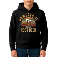 Powered by root beer retro root beer Kids Hoodie
