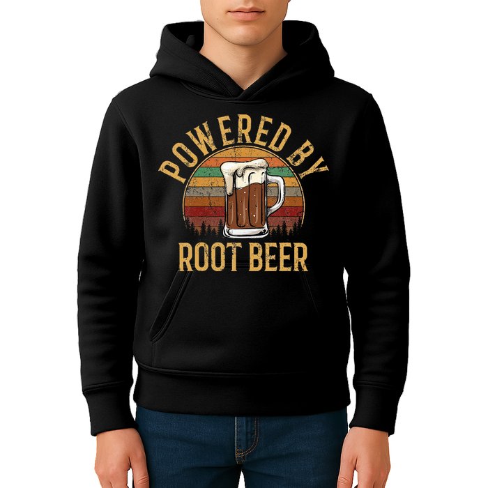 Powered by root beer retro root beer Kids Hoodie