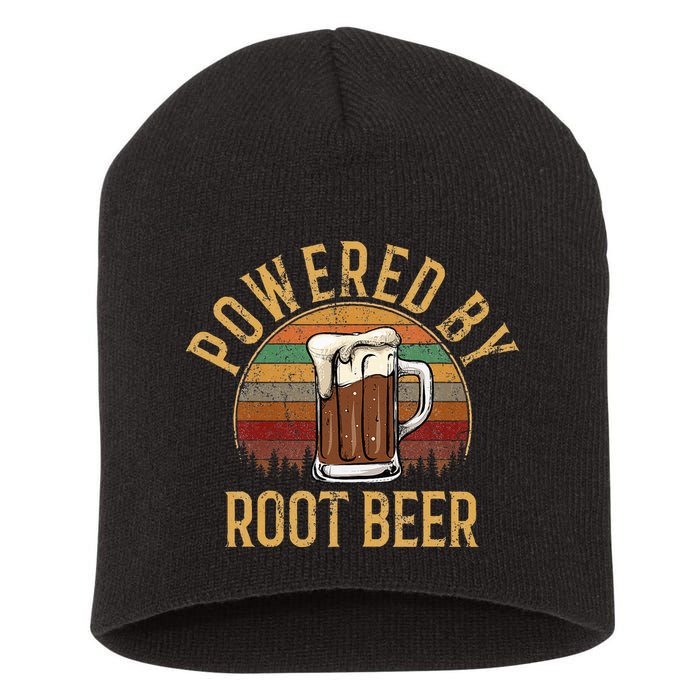 Powered by root beer retro root beer Short Acrylic Beanie