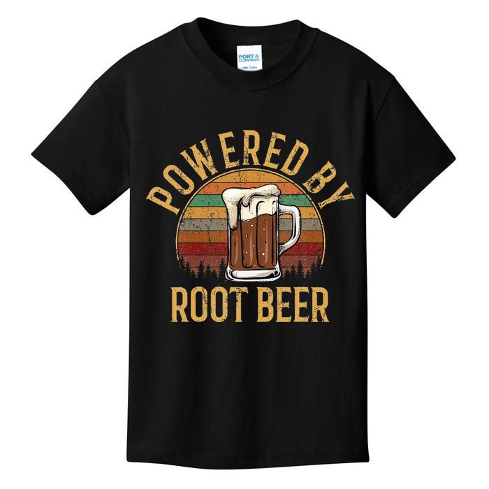 Powered by root beer retro root beer Kids T-Shirt