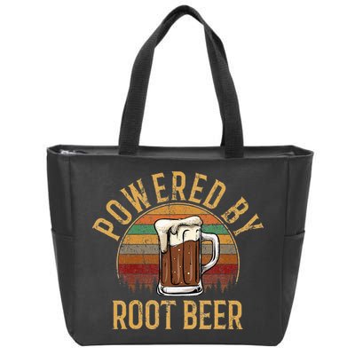 Powered by root beer retro root beer Zip Tote Bag