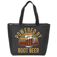 Powered by root beer retro root beer Zip Tote Bag