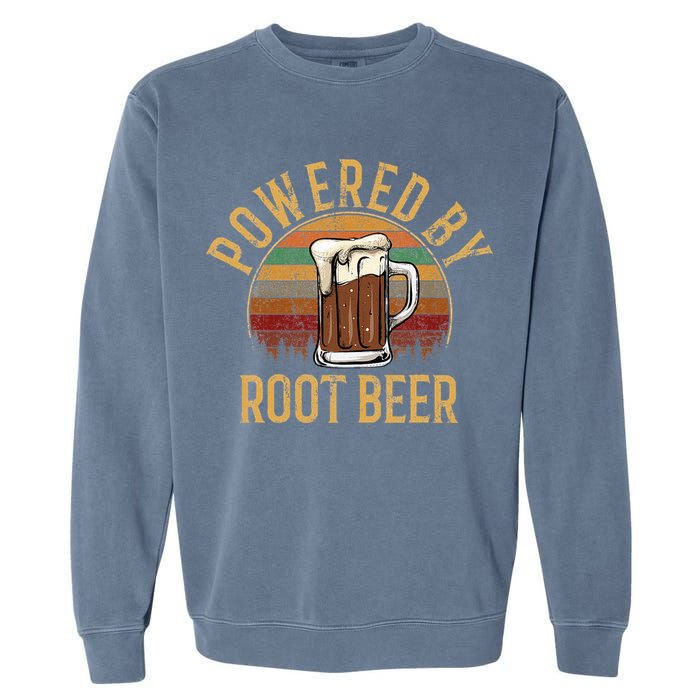 Powered by root beer retro root beer Garment-Dyed Sweatshirt
