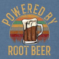 Powered by root beer retro root beer Garment-Dyed Sweatshirt
