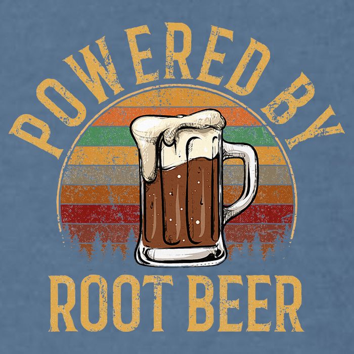 Powered by root beer retro root beer Garment-Dyed Sweatshirt