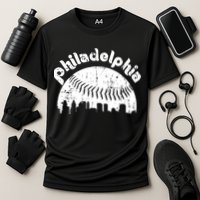 Philadelphia Baseball Retro Philly Skyline Game Day Cooling Performance Crew T-Shirt