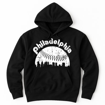 Philadelphia Baseball Retro Philly Skyline Game Day Hoodie
