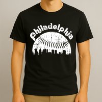 Philadelphia Baseball Retro Philly Skyline Game Day T-Shirt