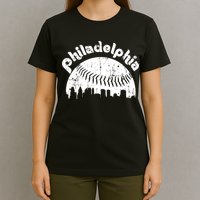 Philadelphia Baseball Retro Philly Skyline Game Day T-Shirt