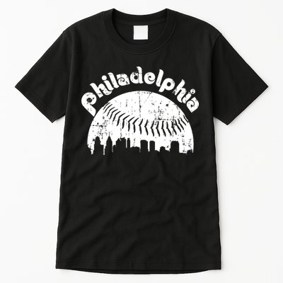 Philadelphia Baseball Retro Philly Skyline Game Day Tall T-Shirt