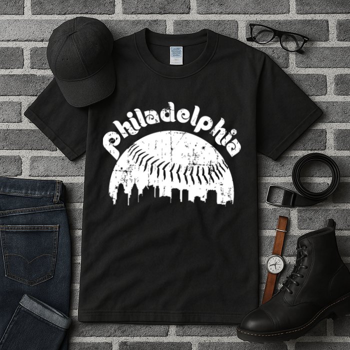 Philadelphia Baseball Retro Philly Skyline Game Day Tall T-Shirt