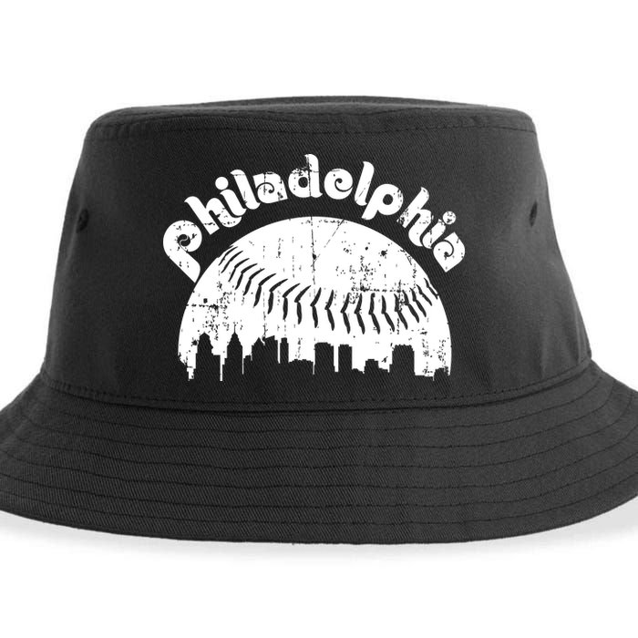 Philadelphia Baseball Retro Philly Skyline Game Day Sustainable Bucket Hat