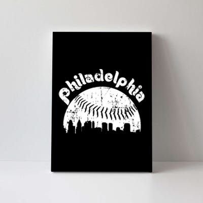 Philadelphia Baseball Retro Philly Skyline Game Day Canvas